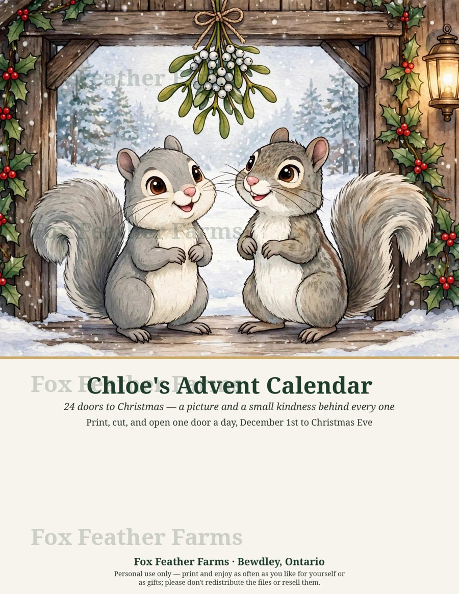 Chloe's Advent Calendar — Printable, 24 Doors