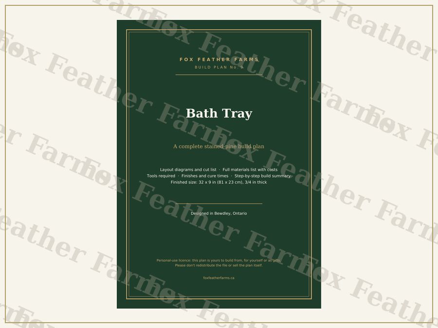 Bath Tray — Build Plan (#9)