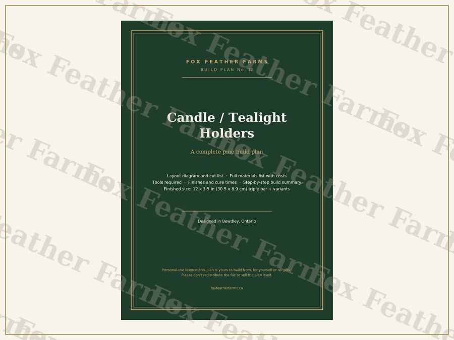 Candle / Tealight Holders — Build Plan (#12)