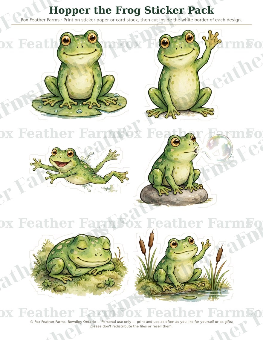 Hopper the Frog Sticker Pack