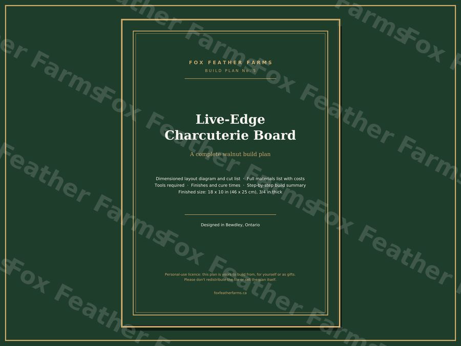 Live-Edge Charcuterie Board — Build Plan (Blueprint #5)