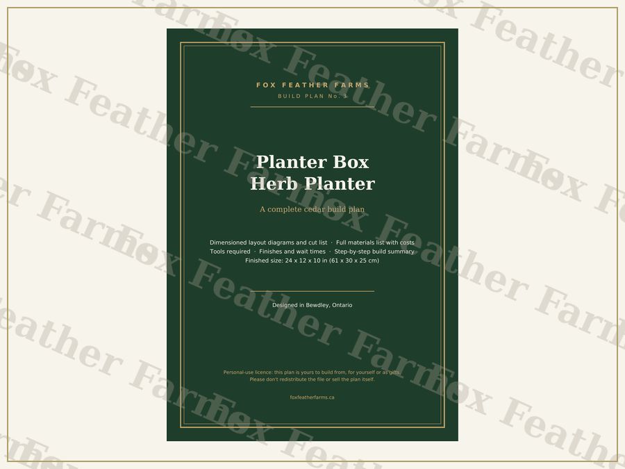 Planter Box / Herb Planter — Build Plan (Blueprint #3)