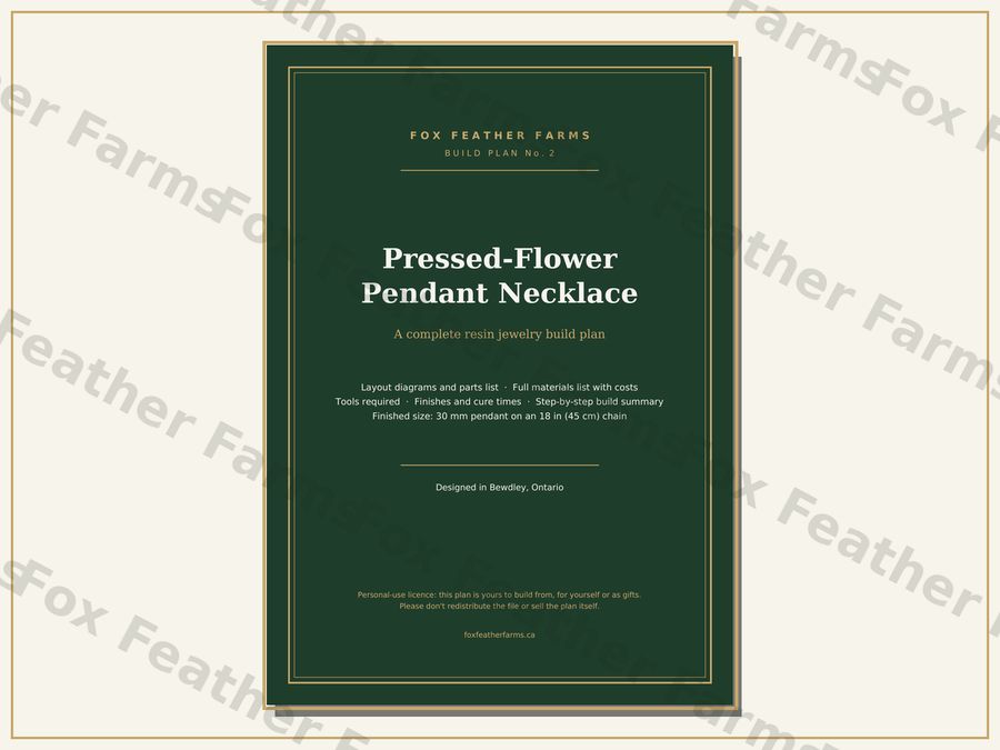 Pressed-Flower Pendant — Build Plan (Blueprint #2)