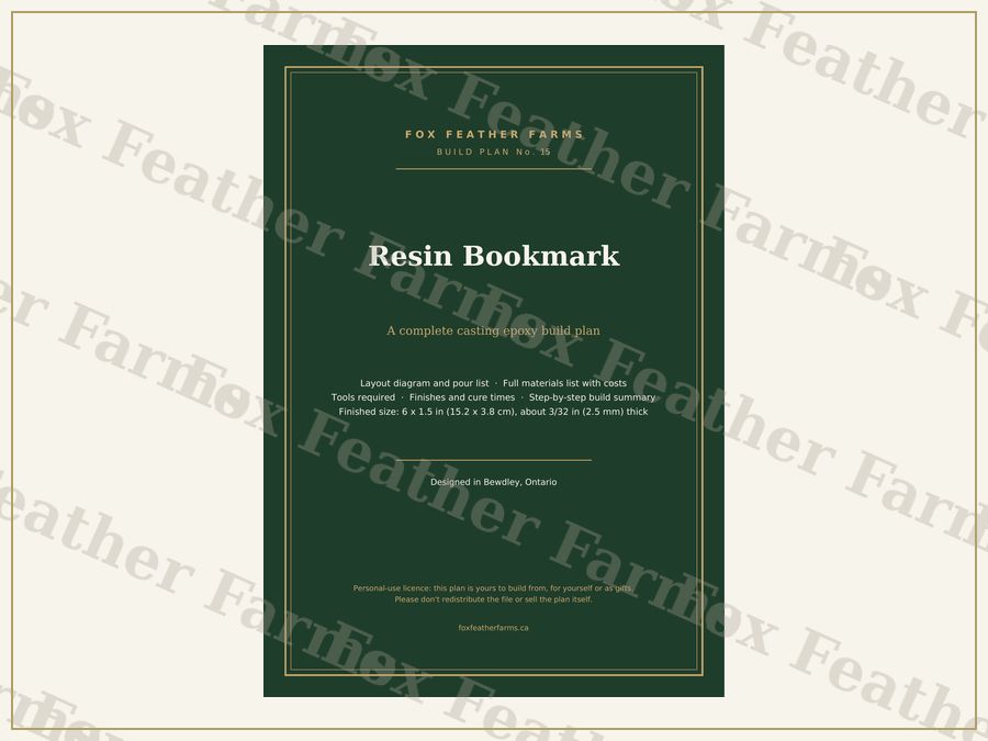 Resin Bookmark — Build Plan (#15)