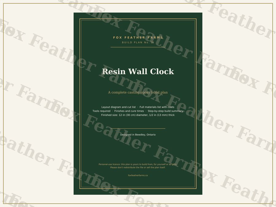 Resin Wall Clock — Build Plan (#18)