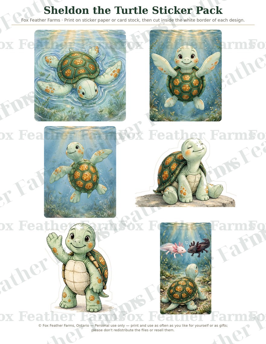 Sheldon the Turtle Sticker Pack