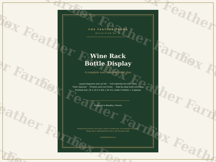 Wine Rack / Bottle Display — Build Plan (#10)